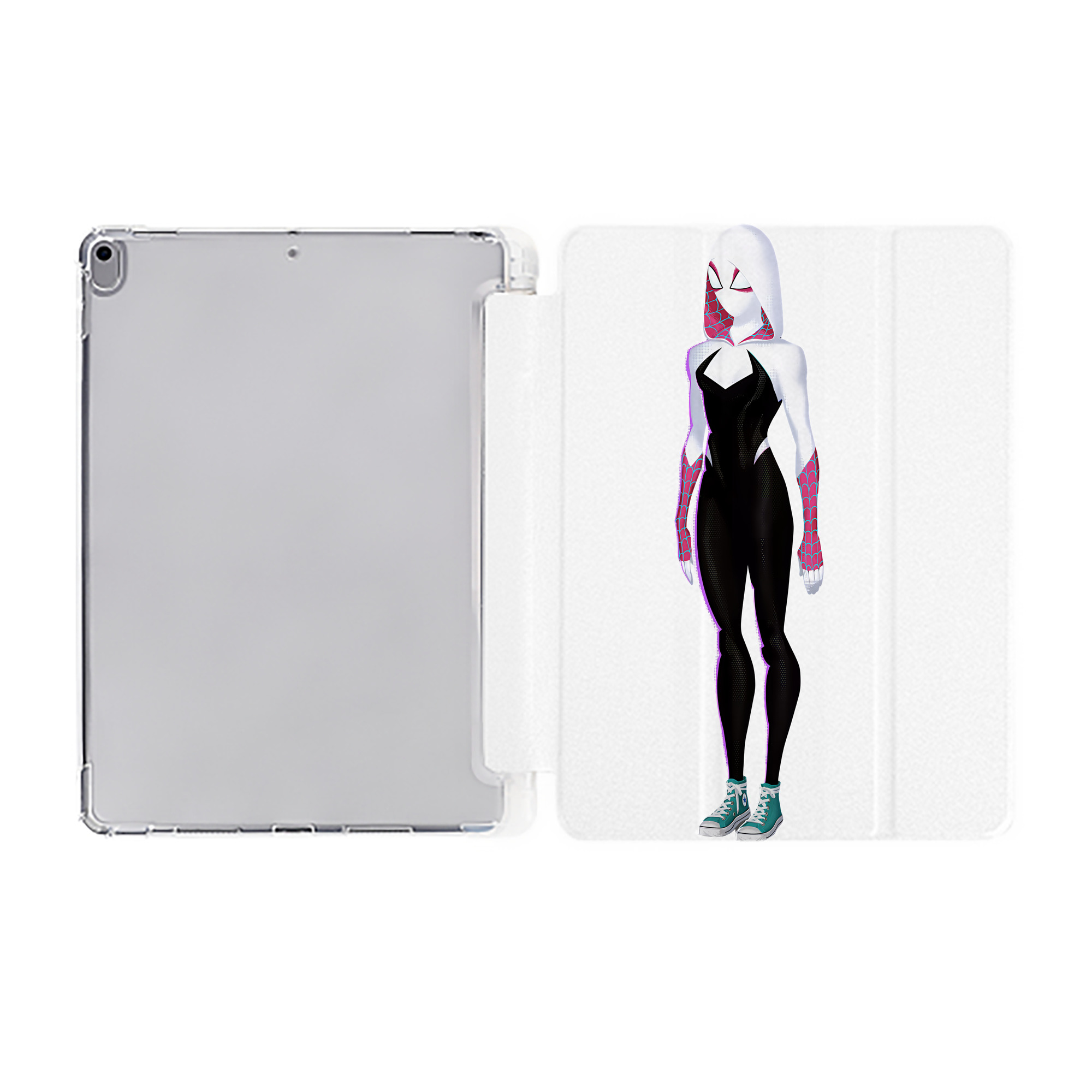 （画像用） Spider Man スパイダーマン IPad ケース ペン収納付き 三つ折りスタンド PUレザー×シリコン 対応機種9.5/10.5/10.9インチ